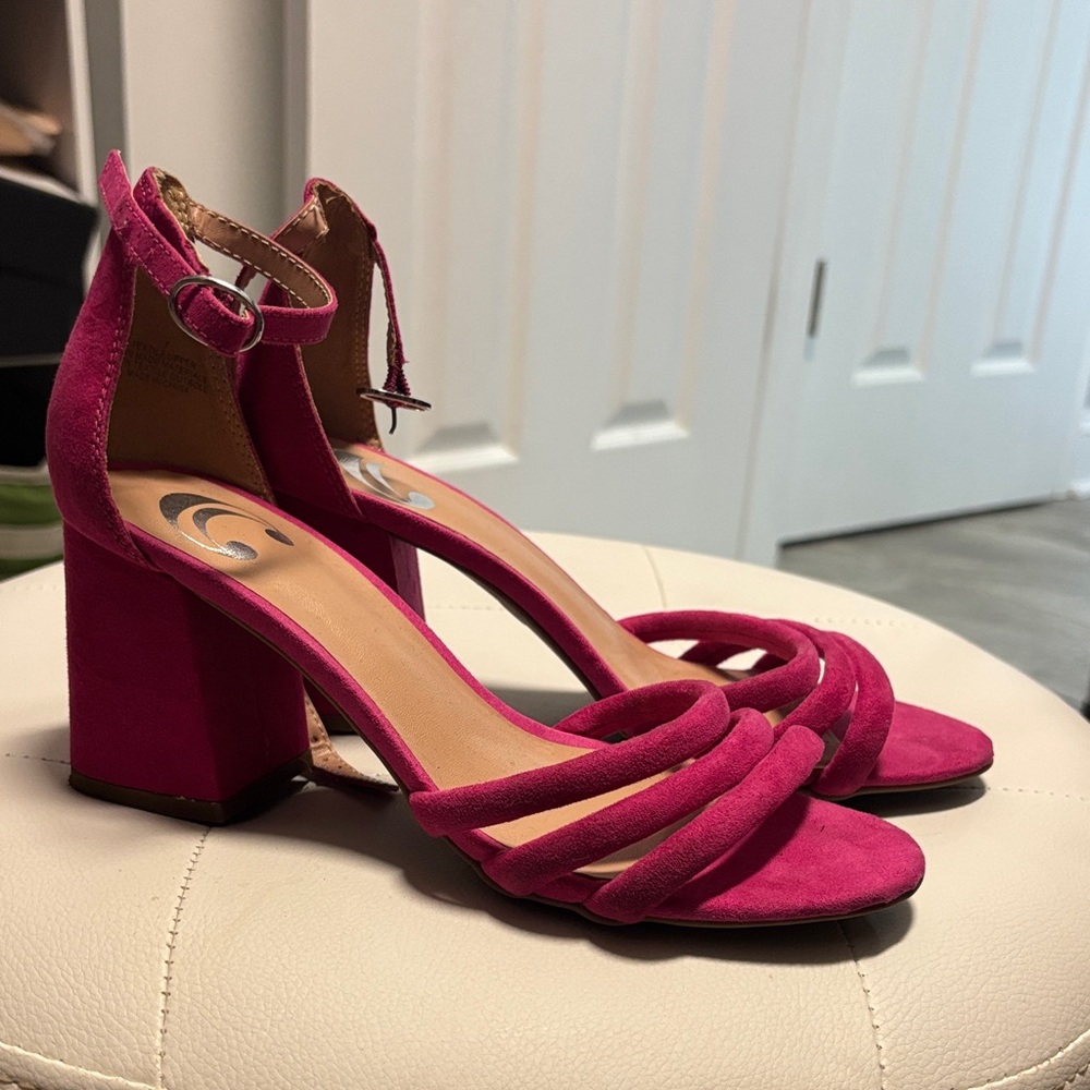 Elegant Pink Women's Block Heel Sandals